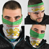 Sierra Leone Christmas Neck Gaiter with Festive Green Pattern, Golden Lion Emblem, and Santa Sleigh Motif - Wonder Print Shop