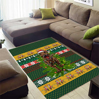 Christmas T Rex In Noel Tree Area Rug Xmas Holiday Patterns - Wonder Print Shop