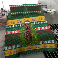 Christmas T Rex In Noel Tree Bedding Set Xmas Holiday Patterns - Wonder Print Shop