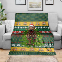 Christmas T Rex In Noel Tree Blanket Xmas Holiday Patterns - Wonder Print Shop