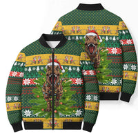 Christmas T Rex In Noel Tree Bomber Puffer Jacket Xmas Holiday Patterns - Wonder Print Shop