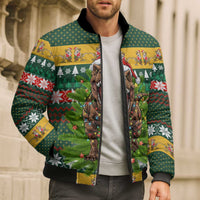 Christmas T Rex In Noel Tree Bomber Puffer Jacket Xmas Holiday Patterns - Wonder Print Shop