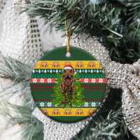 Christmas T Rex In Noel Tree Ceramic Ornament Xmas Holiday Patterns - Wonder Print Shop