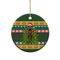 Christmas T Rex In Noel Tree Ceramic Ornament Xmas Holiday Patterns - Wonder Print Shop