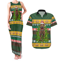 Christmas T Rex In Noel Tree Couples Matching Tank Maxi Dress and Hawaiian Shirt Xmas Holiday Patterns - Wonder Print Shop