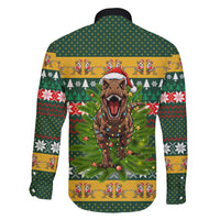Christmas T Rex In Noel Tree Family Matching Mermaid Dress and Hawaiian Shirt Xmas Holiday Patterns - Wonder Print Shop