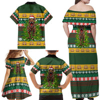 Christmas T Rex In Noel Tree Family Matching Off Shoulder Maxi Dress and Hawaiian Shirt Xmas Holiday Patterns - Wonder Print Shop