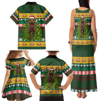 Christmas T Rex In Noel Tree Family Matching Tank Maxi Dress and Hawaiian Shirt Xmas Holiday Patterns - Wonder Print Shop