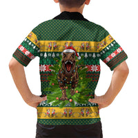 Christmas T Rex In Noel Tree Hawaiian Shirt Xmas Holiday Patterns - Wonder Print Shop