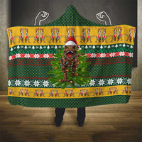 Christmas T Rex In Noel Tree Hooded Blanket Xmas Holiday Patterns - Wonder Print Shop