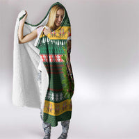 Christmas T Rex In Noel Tree Hooded Blanket Xmas Holiday Patterns - Wonder Print Shop