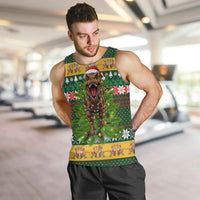 Christmas T Rex In Noel Tree Men Tank Top Xmas Holiday Patterns - Wonder Print Shop