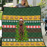 Christmas T Rex In Noel Tree Quilt Xmas Holiday Patterns - Wonder Print Shop