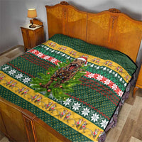 Christmas T Rex In Noel Tree Quilt Xmas Holiday Patterns - Wonder Print Shop