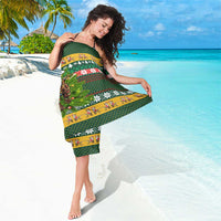 Christmas T Rex In Noel Tree Sarong Xmas Holiday Patterns - Wonder Print Shop