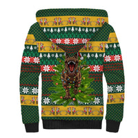 Christmas T Rex In Noel Tree Sherpa Hoodie Xmas Holiday Patterns - Wonder Print Shop