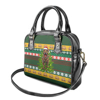 Christmas T Rex In Noel Tree Shoulder Handbag Xmas Holiday Patterns - Wonder Print Shop