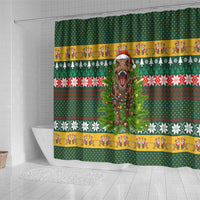 Christmas T Rex In Noel Tree Shower Curtain Xmas Holiday Patterns - Wonder Print Shop