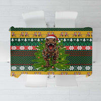 Christmas T Rex In Noel Tree Tablecloth Xmas Holiday Patterns - Wonder Print Shop