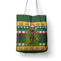 Christmas T Rex In Noel Tree Tote Bag Xmas Holiday Patterns - Wonder Print Shop