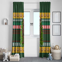 Christmas T Rex In Noel Tree Window Curtain Xmas Holiday Patterns - Wonder Print Shop