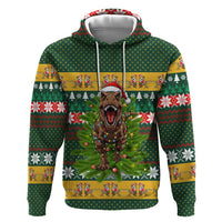 Christmas T Rex In Noel Tree Zip Hoodie Xmas Holiday Patterns - Wonder Print Shop