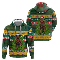 Christmas T Rex In Noel Tree Zip Hoodie Xmas Holiday Patterns - Wonder Print Shop