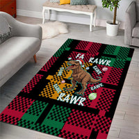 Christmas T Rex Rawr Rawr Rawr Area Rug Xmas Holiday Patterns - Wonder Print Shop