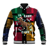 Christmas T Rex Rawr Rawr Rawr Baseball Jacket Xmas Holiday Patterns - Wonder Print Shop