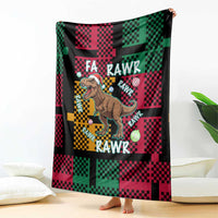 Christmas T Rex Rawr Rawr Rawr Blanket Xmas Holiday Patterns - Wonder Print Shop