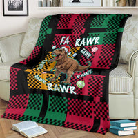 Christmas T Rex Rawr Rawr Rawr Blanket Xmas Holiday Patterns - Wonder Print Shop