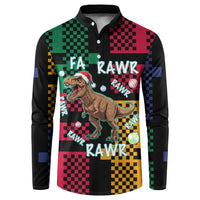 Christmas T Rex Rawr Rawr Rawr Button Sweatshirt Xmas Holiday Patterns - Wonder Print Shop