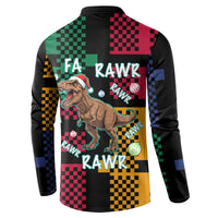 Christmas T Rex Rawr Rawr Rawr Button Sweatshirt Xmas Holiday Patterns - Wonder Print Shop
