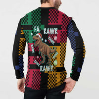 Christmas T Rex Rawr Rawr Rawr Button Sweatshirt Xmas Holiday Patterns - Wonder Print Shop