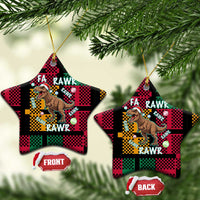 Christmas T Rex Rawr Rawr Rawr Ceramic Ornament Xmas Holiday Patterns - Wonder Print Shop