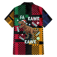 Christmas T Rex Rawr Rawr Rawr Family Matching Off Shoulder Maxi Dress and Hawaiian Shirt Xmas Holiday Patterns - Wonder Print Shop