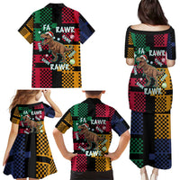 Christmas T Rex Rawr Rawr Rawr Family Matching Puletasi and Hawaiian Shirt Xmas Holiday Patterns - Wonder Print Shop
