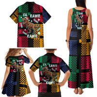 Christmas T Rex Rawr Rawr Rawr Family Matching Tank Maxi Dress and Hawaiian Shirt Xmas Holiday Patterns - Wonder Print Shop