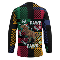 Christmas T Rex Rawr Rawr Rawr Hockey Jersey Xmas Holiday Patterns - Wonder Print Shop