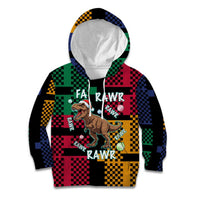 Christmas T Rex Rawr Rawr Rawr Kid Hoodie Xmas Holiday Patterns - Wonder Print Shop
