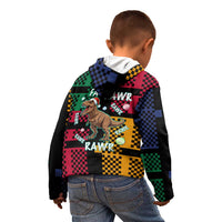 Christmas T Rex Rawr Rawr Rawr Kid Hoodie Xmas Holiday Patterns - Wonder Print Shop