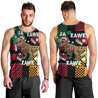 Christmas T Rex Rawr Rawr Rawr Men Tank Top Xmas Holiday Patterns - Wonder Print Shop