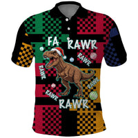 Christmas T Rex Rawr Rawr Rawr Polo Shirt Xmas Holiday Patterns - Wonder Print Shop