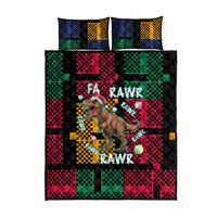 Christmas T Rex Rawr Rawr Rawr Quilt Bed Set Xmas Holiday Patterns - Wonder Print Shop