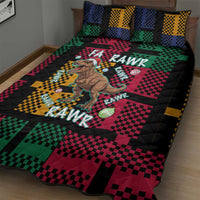Christmas T Rex Rawr Rawr Rawr Quilt Bed Set Xmas Holiday Patterns - Wonder Print Shop