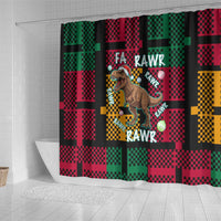 Christmas T Rex Rawr Rawr Rawr Shower Curtain Xmas Holiday Patterns - Wonder Print Shop