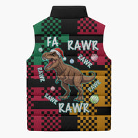 Christmas T Rex Rawr Rawr Rawr Sleeveless Puffer Jacket Xmas Holiday Patterns - Wonder Print Shop
