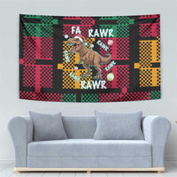 Christmas T Rex Rawr Rawr Rawr Tapestry Xmas Holiday Patterns - Wonder Print Shop