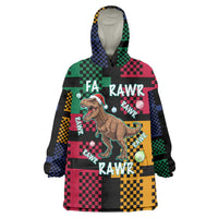 Christmas T Rex Rawr Rawr Rawr Wearable Blanket Hoodie Xmas Holiday Patterns - Wonder Print Shop