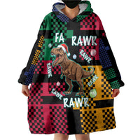 Christmas T Rex Rawr Rawr Rawr Wearable Blanket Hoodie Xmas Holiday Patterns - Wonder Print Shop